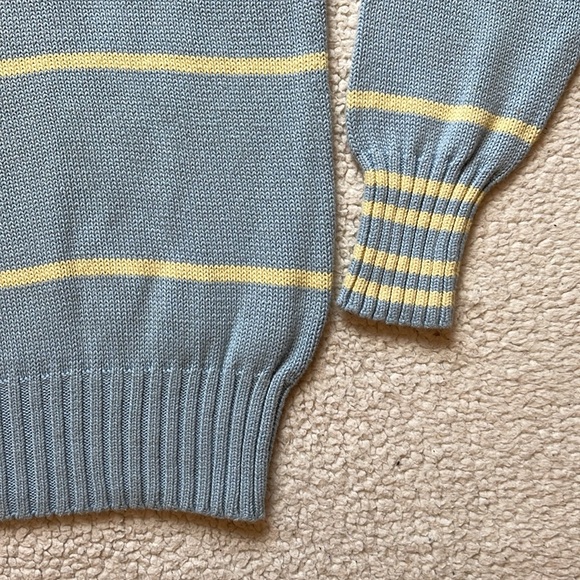 Vintage 90s Polo Ralph Lauren Striped Knit Crewneck Sweater - Picture 2 of 6